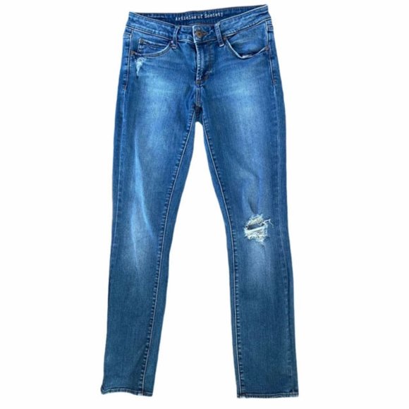 Articles Of Society Skinny Ankle Jeans Women’s 25x28 Jeggings Med Wash Low Rise - Picture 1 of 7